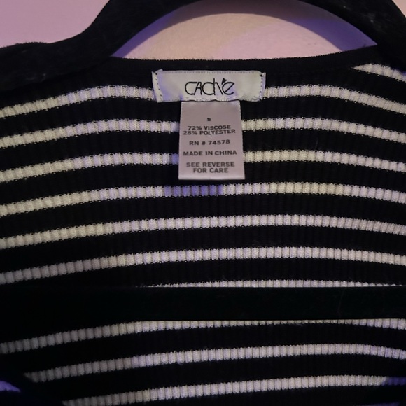 Cache Black and White Striped Mini Dress - Picture 2 of 4